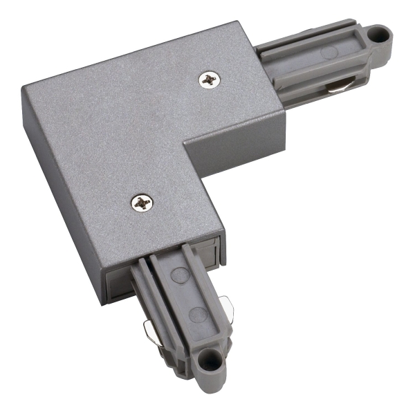 SLV 143052 ECK-VERBINDER, für Hochvolt 1Phasen-Aufbauschiene, silbergrau, Erde außen
