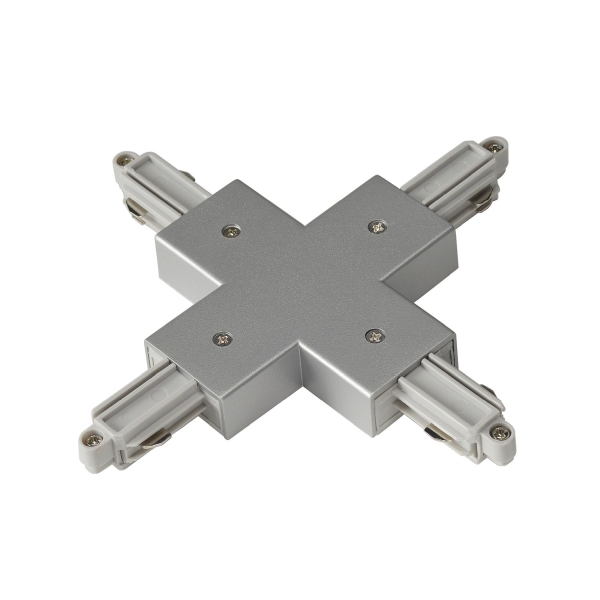 SLV 143162 X-VERBINDER für Hochvolt 1Phasen-Aufbauschiene silbergrau