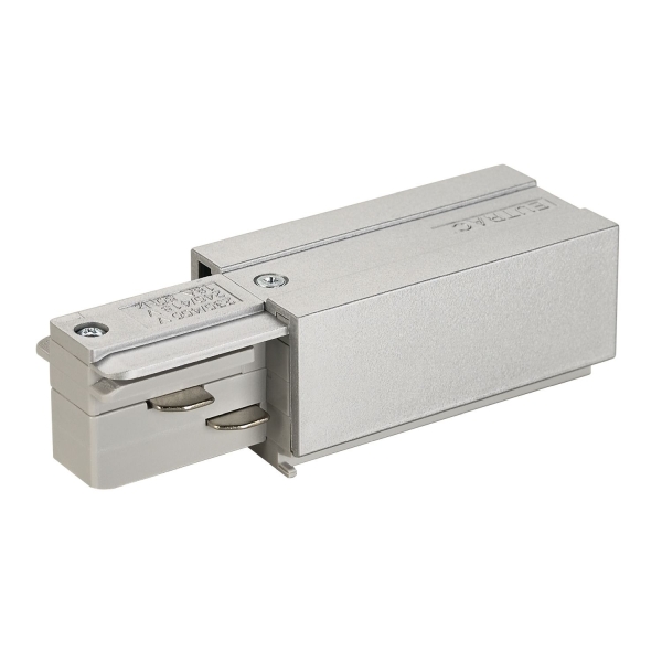 SLV 145514 EINSPEISER, für EUTRAC® Hochvolt 3Phasen-Aufbauschiene, Erde links, silbergrau
