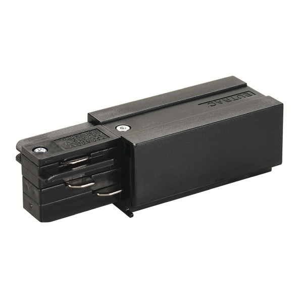 SLV 145520 EINSPEISER, für EUTRAC® Hochvolt 3Phasen-Aufbauschiene, Erde rechts, schwarz