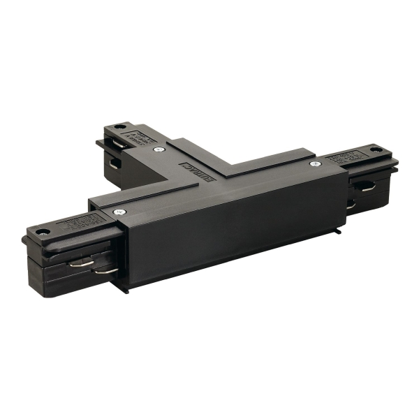 SLV 145640 EUTRAC® T-Verbinder mit Einspeisemöglichkeit, Erde innen, rechts, schwarz
