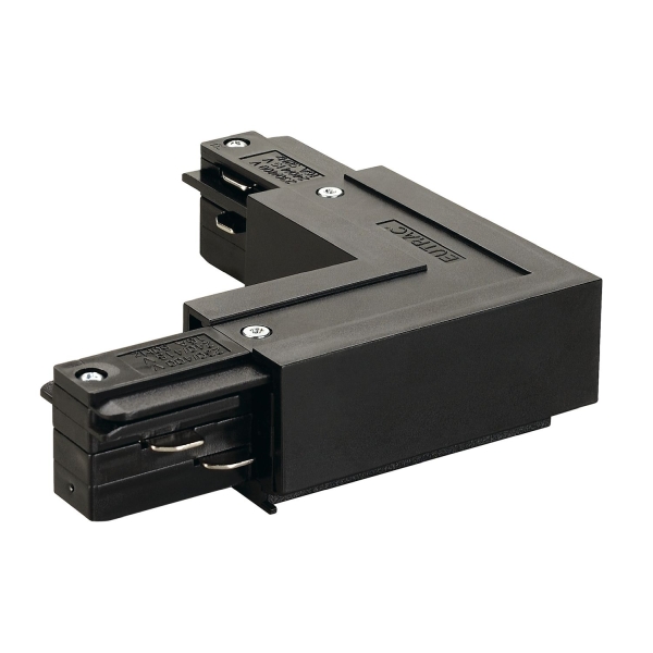 SLV 145680 EUTRAC® L-Verbinder mit Einspeisemöglichkeit, Erde innen, schwarz