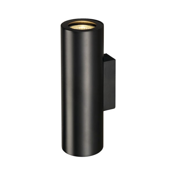 SLV 151800 ENOLA B, Wandleuchte, QPAR51, rund, up/down, schwarz, max. 50 W, inkl. Zierring schwarz