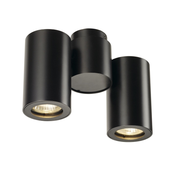SLV 151830 ENOLA B, Wand- Deckenleuchte, zweiflammig, QPAR51, schwarz, max. 100 W