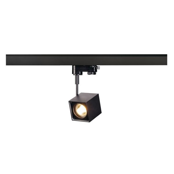 SLV 152320 ALTRA DICE TRACK, Spot für Hochvolt-Stromschiene 3Phasen, QPAR51, eckig, schwarz, max. 50 W, inkl. 3Phasen-Adapter