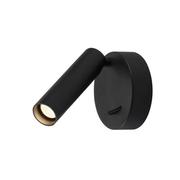 SLV 152340 KARPO 30, Wand- und Deckenleuchte, einflammig, LED, 3000 K, rund, schwarz, mit Schalter, 7,5 W