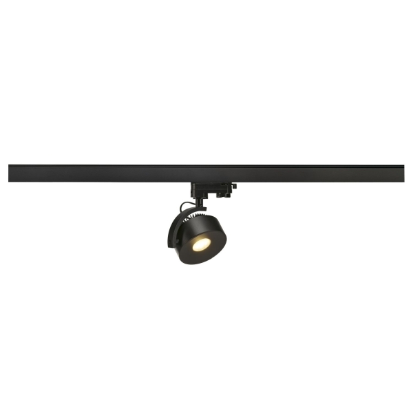 SLV 152600 KALU TRACK, Spot für Hochvolt-Stromschiene 3Phasen, LED, 3000 K, rund, schwarz, inkl. 3Phasen-Adapter