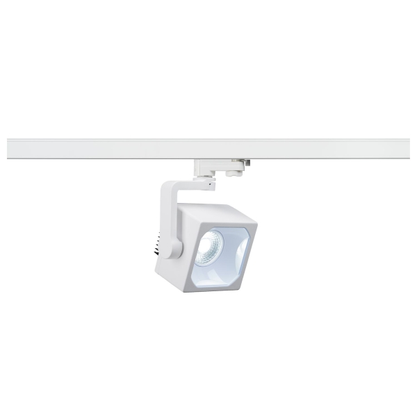SLV 152781 EURO CUBE, Spot für Hochvolt-Stromschiene 3Phasen, LED, 4000 K, weiß, 60°, inkl. 3Phasen-Adapter