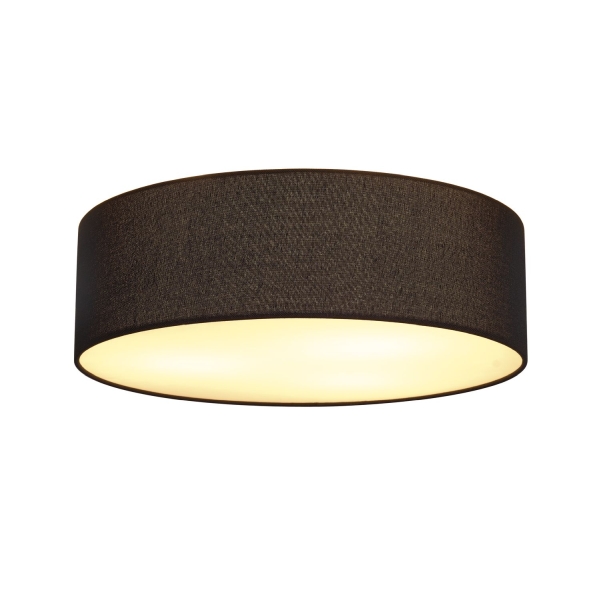 SLV 156050 TENORA, Deckenleuchte, TC-(D,H,T,Q)SE, rund, Schirm schwarz Ø/H 50/15 cm, max. 69 W