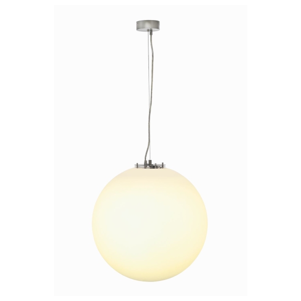 SLV 165400 ROTOBALL 50, Pendelleuchte, TC-TSE, silbergrau/weiß, Ø 50 cm, max. 24 W