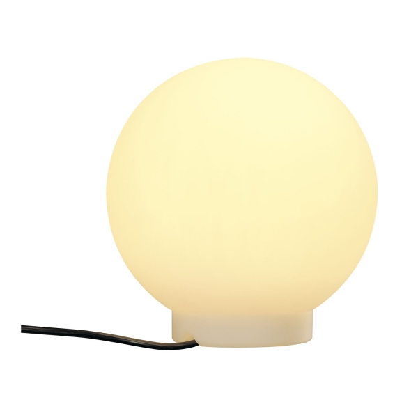 SLV 227219 ROTOBALL 25, Outdoor Standleuchte, TC-(D,H,T,Q)SE, IP44, Kugel, weiß, Ø 25 cm, max. 24 W