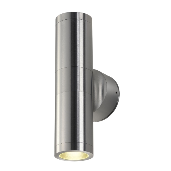 SLV 228776 ASTINA, Outdoor Wandleuchte, TCR50-SE, IP44, rund, up/down, aluminium gebürstet, max. 44 W