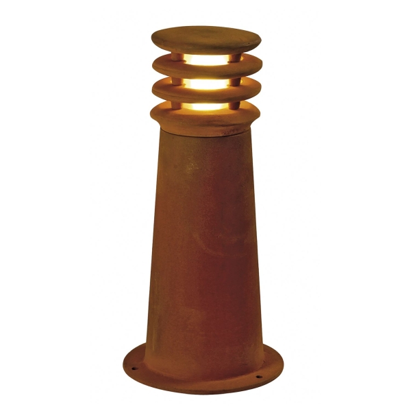 SLV 229020 RUSTY® 40, Outdoor Standleuchte, TC-DSE, IP55, rund, stahl gerostet, Ø/H 19/40 cm, max. 11 W