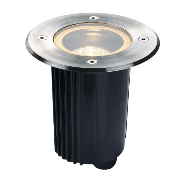 SLV 229320 DASAR® 115, Outdoor Bodeneinbaustrahler, QPAR51, IP67, rund, edelstahl 316, max. 35 W