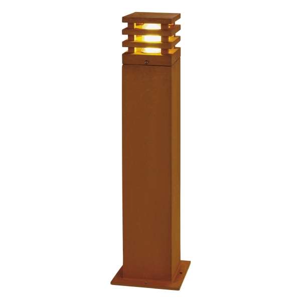 SLV 229421 RUSTY® 70, Outdoor Standleuchte, TC-DSE, IP55, eckig, stahl gerostet, L/B/H 12/12/71 cm, max. 11 W