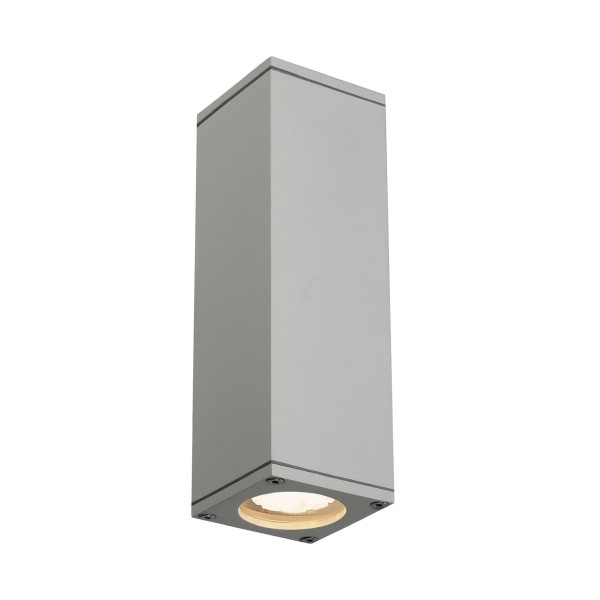 SLV 229532 THEO UP/DOWN Outdoor Wandleuchte QPAR51 IP44 eckig up/down silbergrau max. 70W