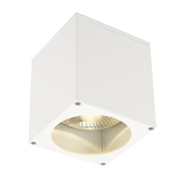 SLV 229551 BIG THEO, Outdoor Deckenleuchte, QPAR111, IP44, eckig, weiß, max. 75 W