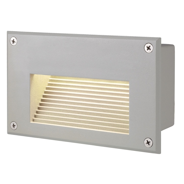 SLV 229702 BRICK DOWNUNDER Outdoor Wandeinbauleuchte LED 3000K IP54 rechteckig silbergrau