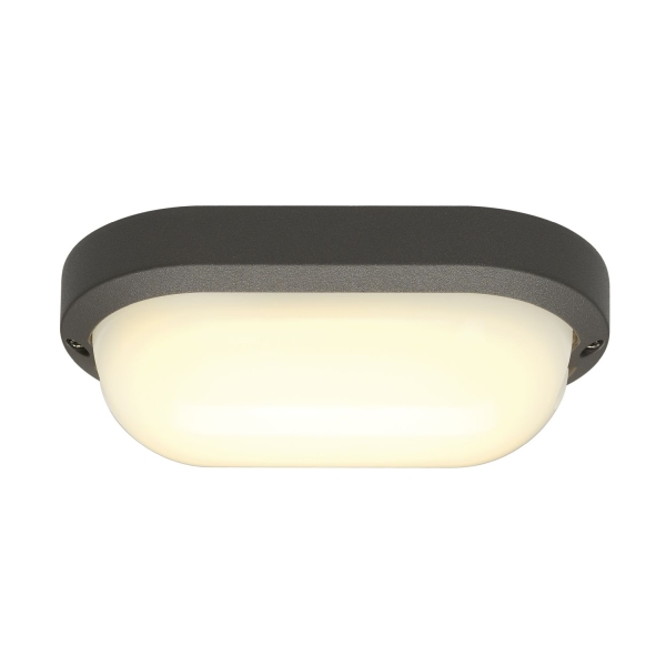 SLV 229935 TERANG 200, Outdoor Wand- und Deckenleuchte, LED, 3000 K, IP44, oval, anthrazit, 11 W