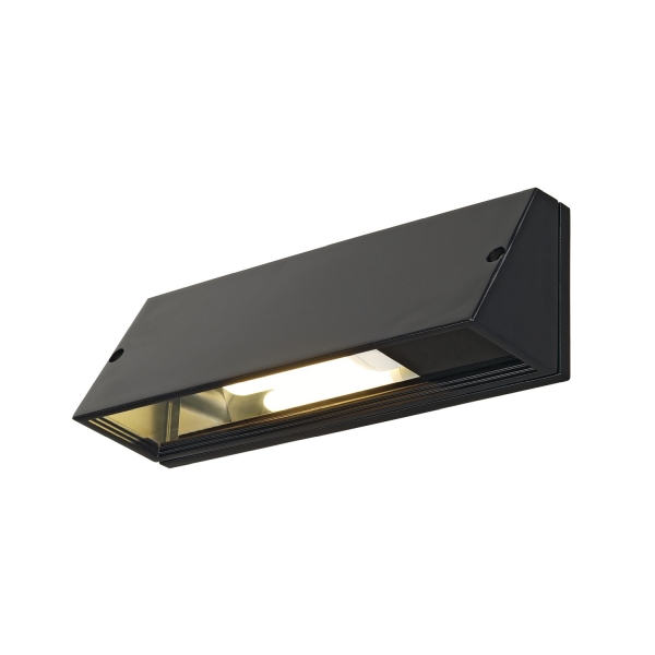 SLV 230030 PEMA®, Outdoor Wandleuchte, TC-(D,H,T,Q)SE, IP65, rechteckig, schwarz, max. 15 W