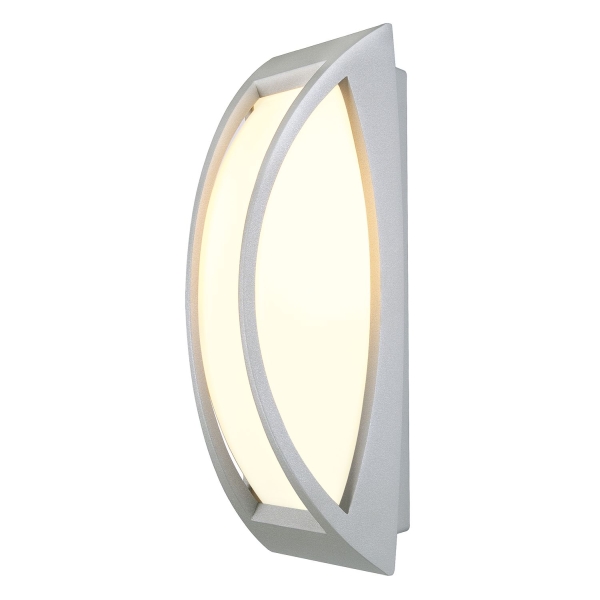SLV 230444 MERIDIAN, Outdoor Wand- und Deckenleuchte, TC-(D,H,T,Q)SE, IP54, silbergrau, max. 25 W