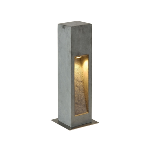 SLV 231370 ARROCK STONE 50, Outdoor Standleuchte, LED, 3000 K, eckig, steingrau, L/B/H 12/12/50 cm, max. 6 W