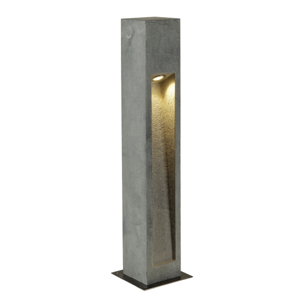 SLV 231371 ARROCK STONE 75, Outdoor Standleuchte, LED, 3000 K, eckig, steingrau, L/B/H 12/12/75 cm, max. 6 W