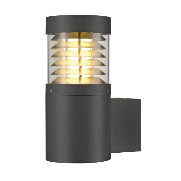 SLV 231585 F-POL, Outdoor Wandleuchte, TC-(D,H,T,Q)SE, IP54, rund, anthrazit, max. 20 W