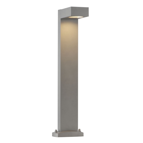 SLV 232294 QUADRASYL 75, Outdoor Standleuchte, Energiesparleuchte GX53, IP44, eckig, silbergrau, L/B/H 19/22,5/75 cm, max. 11 W