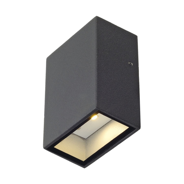 SLV 232465 QUAD, Wandleuchte, LED, 3000 K, IP44, eckig, anthrazit, 4,6 W