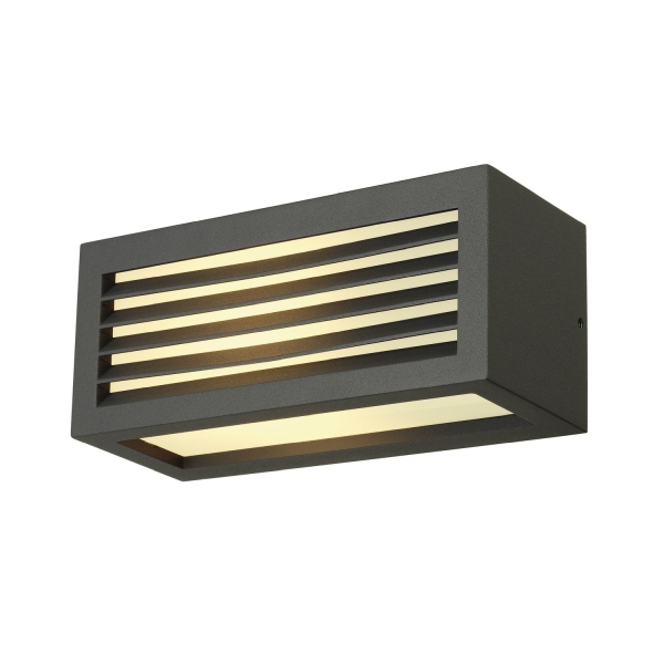 SLV 232495 BOX-L, Outdoor Wandleuchte, TC-(D,H,T,Q)SE, IP44, eckig, anthrazit, max. 18 W