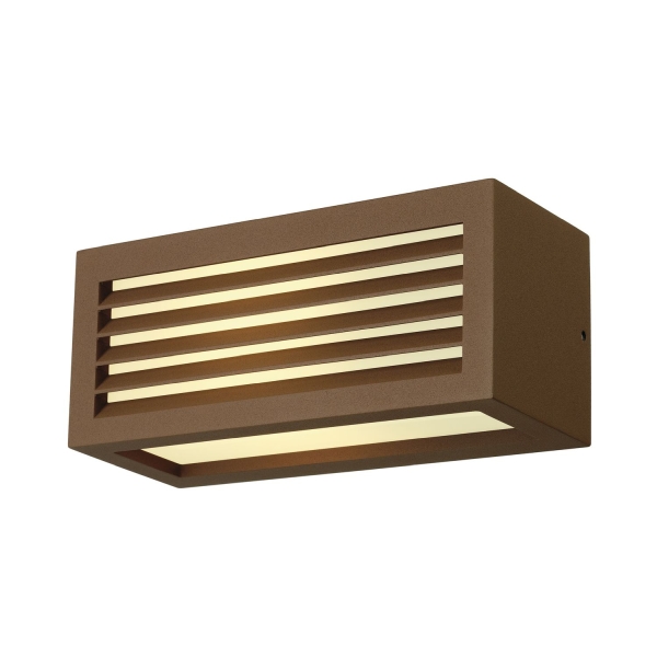 SLV 232497 BOX-L, Outdoor Wandleuchte, TC-(D,H,T,Q)SE, IP44, eckig, rost, max. 18 W