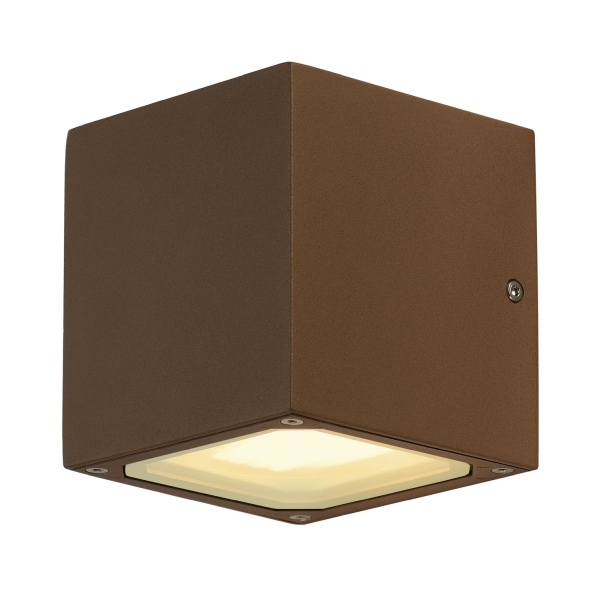 SLV 232537 SITRA CUBE Outdoor Wandleuchte TCR-TSE IP44 rost max. 18W