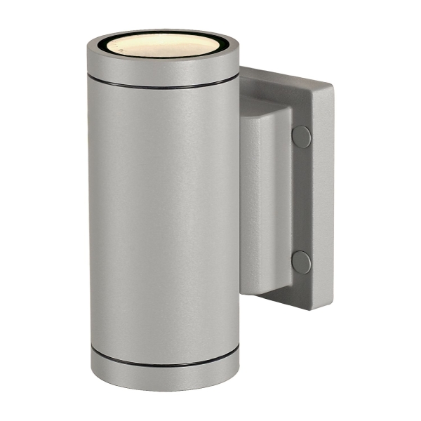 SLV 233114 MYRA UP/DOWN, Outdoor Wandleuchte, QPAR51, IP55, up/down, silbergrau, max. 70 W