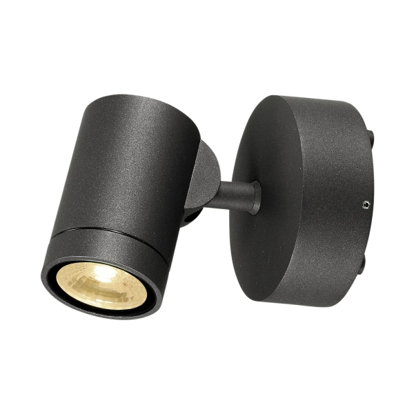 SLV 233245 HELIA, Outdoor Wandleuchte, einflammig, LED, 3000 K, IP55, anthrazit, schwenkbar, 8 W