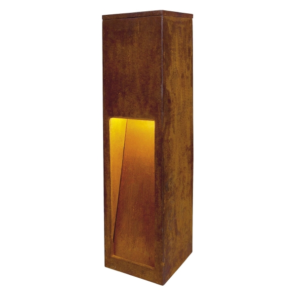 SLV 233447 RUSTY® SLOT 50, Outdoor Standleuchte, LED, 3000 K, stahl gerostet, L/B/H 12/12/50 cm