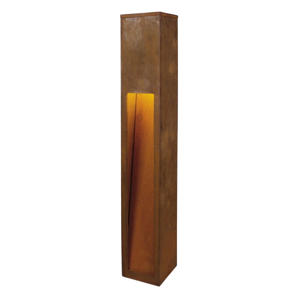 SLV 233457 RUSTY® SLOT 80 Outdoor Standleuchte LED 3000K stahl gerostet L/B/H 12/12/80 cm