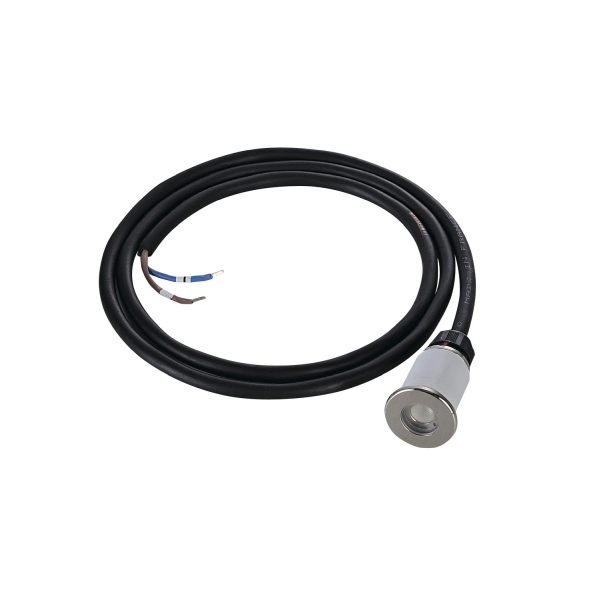 SLV 233540 DASAR® 370, Outdoor Bodeneinbauleuchte, LED, 3000 K, IP67, rund, edelstahl gebürstet, 12-24V, 2 W