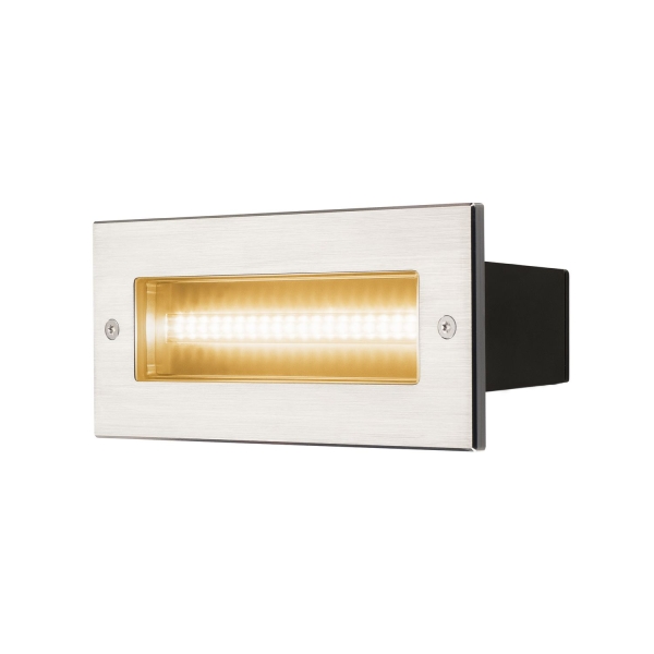SLV 233650 BRICK, Outdoor Wandeinbauleuchte, LED, 3000 K, edelstahl, IP67, 230V, 950 lm 10 W