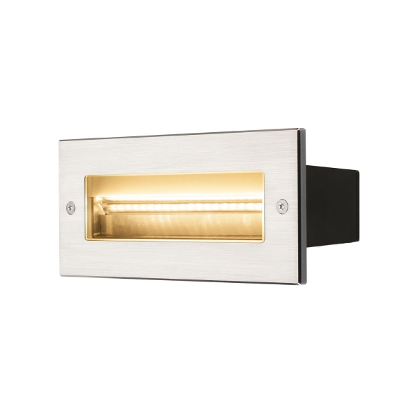 SLV 233660 BRICK, Outdoor Wandeinbauleuchte, LED, 3000 K, edelstahl, 230V, IP67, 850 lm, 10 W