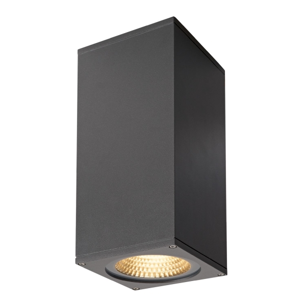 SLV 234505 BIG THEO FLOOD UP/DOWN, Outdoor Wandleuchte, zweiflammig, LED, 3000 K, Flood up/down, anthrazit, B/H/T 13/27,5/13,5 cm