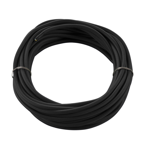 SLV 961270 PVC-LEITUNG MIT STOFFMANTEL, 3-polig, 10 m, schwarz