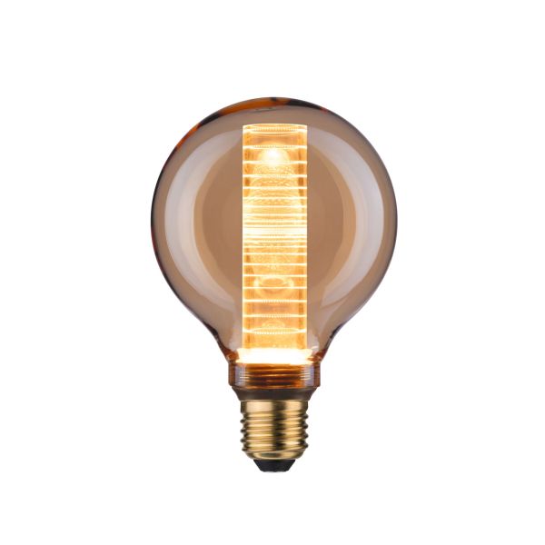 Paulmann 286.03 LED Vintage-Globe G95 Inner Glow 4W E27 Gold mit Innenkolben Ringmuster