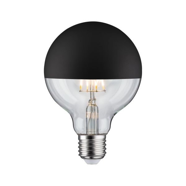 Paulmann 286.76 LED Globe 6,5W E27 Kopfspiegel Schwarz matt Warmweiß dimmbar