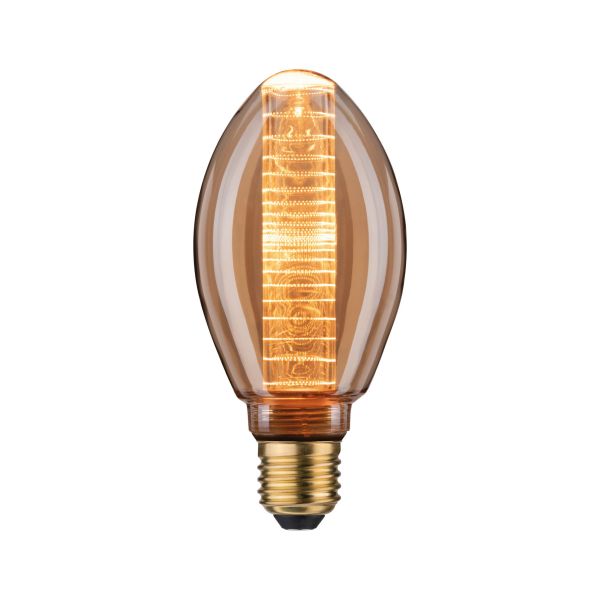 Paulmann 288.28 LED Vintage-Birne B75 Inner Glow E27 Gold mit Innenkolben Ringmuster dimmbar