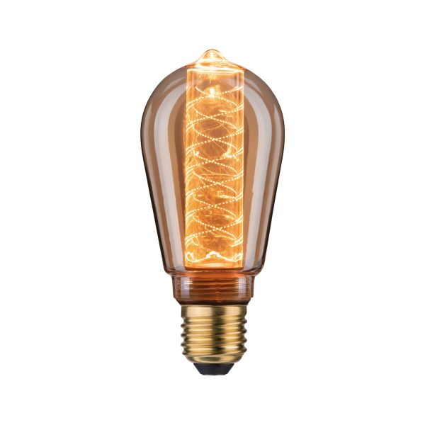 Paulmann 288.29 LED Vintage-Kolben ST64 Inner Glow E27 Gold mit Innenkolben Spiralmuster dimmbar