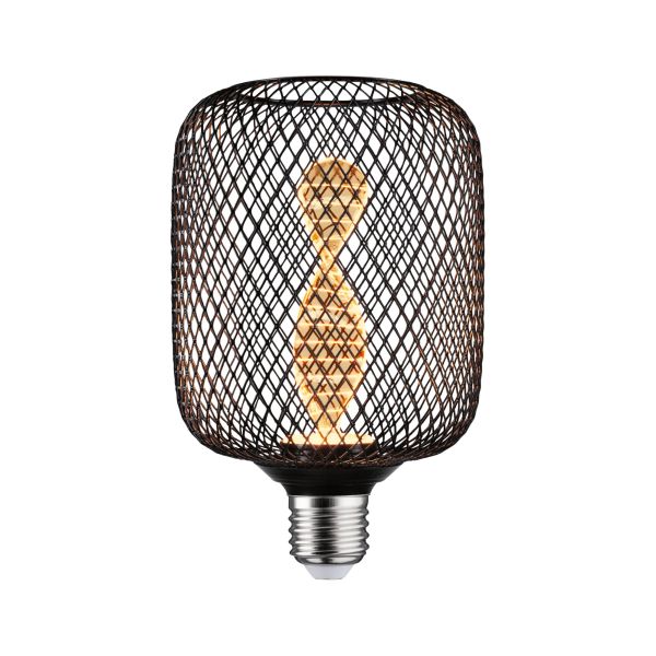 Paulmann 290.82 Metallic Glow Standard 230V LED Leuchtmittel Zyl E27 Helix 110lm 3,5W 1800K Schwarz