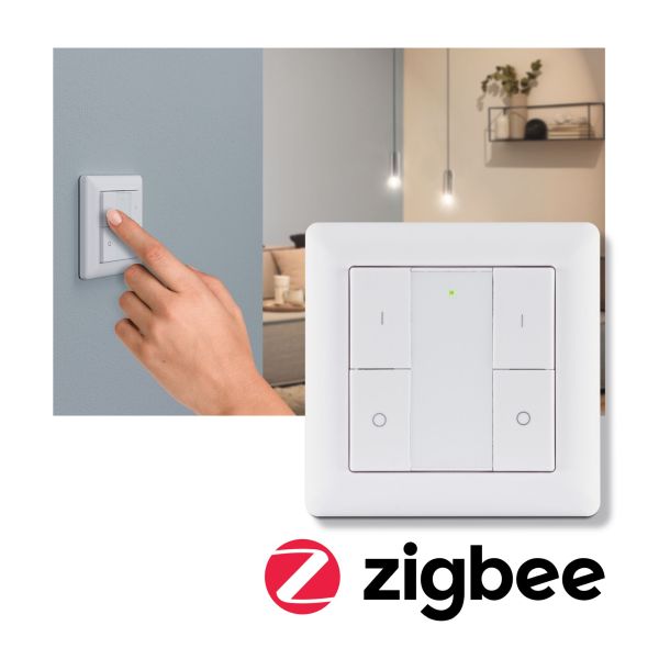 Paulmann 501.34 Wandschalter Smart Home Zigbee 3.0 On/Off/Dimm Weiß