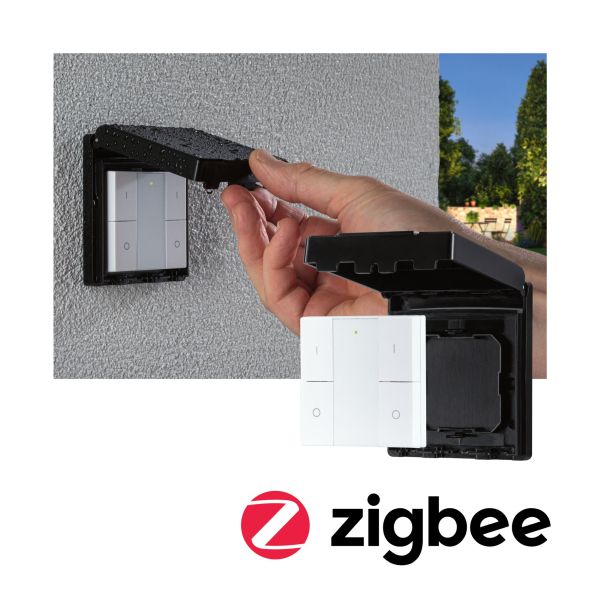 Paulmann 501.37 Wandschalter Smart Home Zigbee 3.0 On/Off/Dimm Outdoor Schwarz