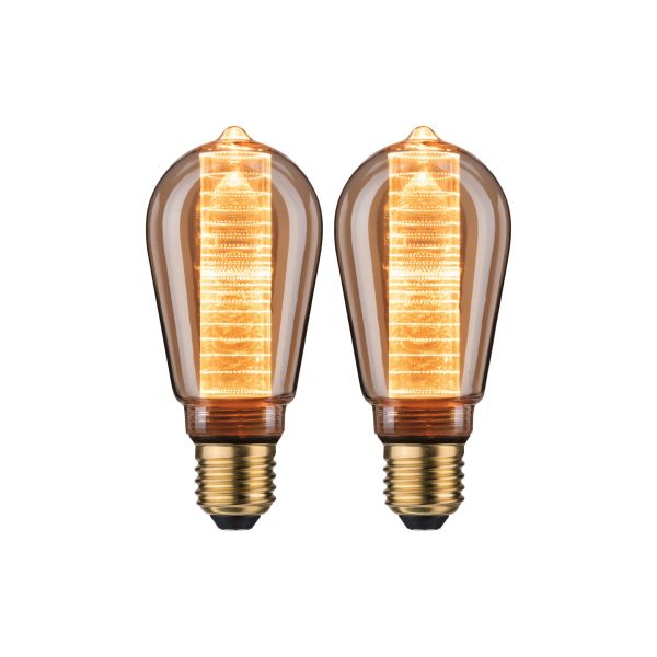 Paulmann 5069 Inner Glow Edition Bundle LED Innenkolben E27 230V 2x230lm 2x4W 1800K Gold Ringmuster
